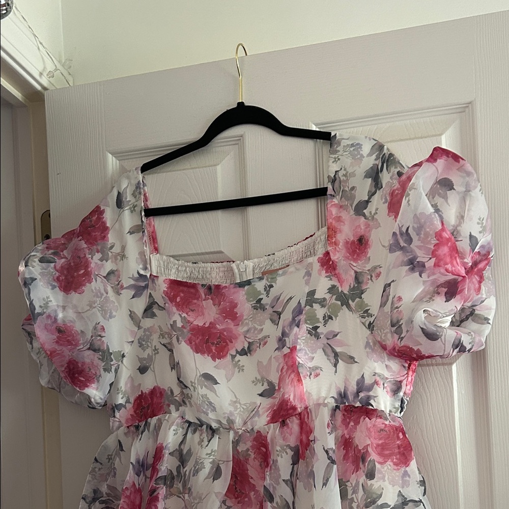 JessaKae Pink and White Floral Dress